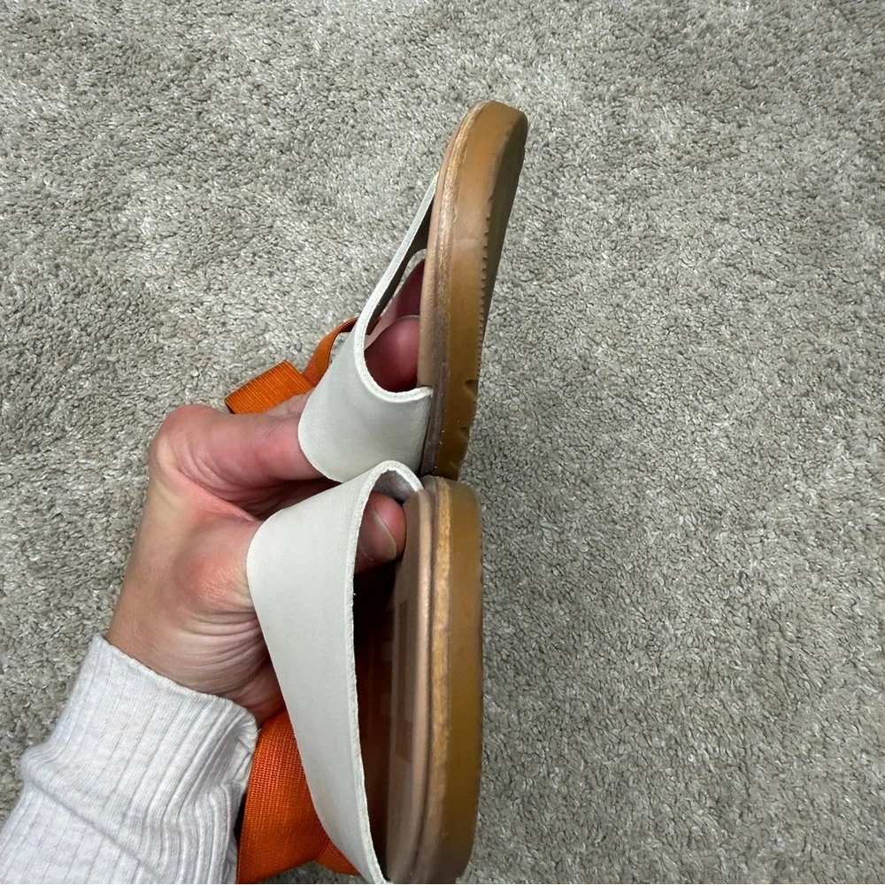 Sorel Ella Gladiator Sandals Orange and Cream Leather Shoes 6